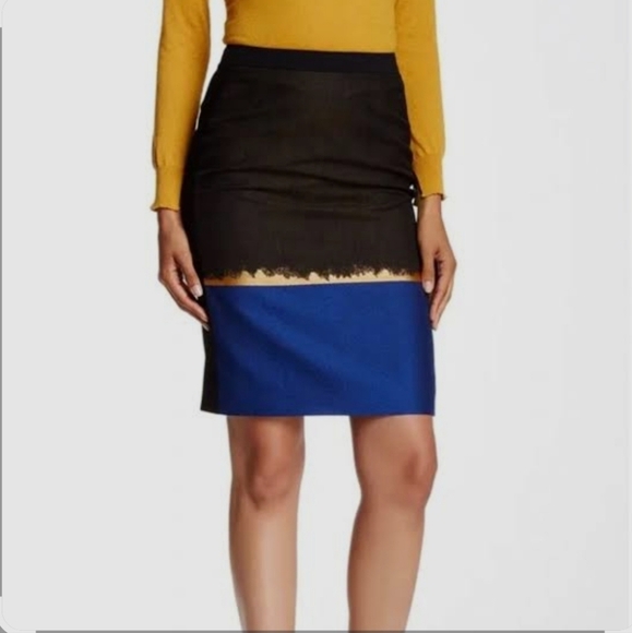 Hugo Boss Color Blocked Pencil Skirt Size 6 - Picture 1 of 9